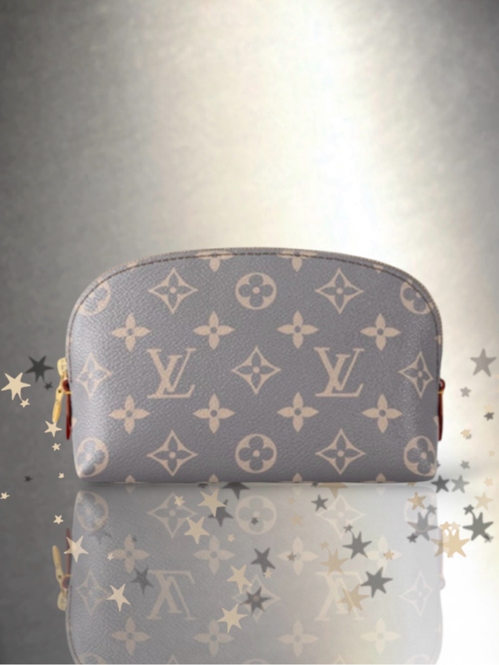 🆕💗LOUIS VUITTON Monogram Trianon Gray Coated Canvas Pochette Cosmetic Pouch, NWT